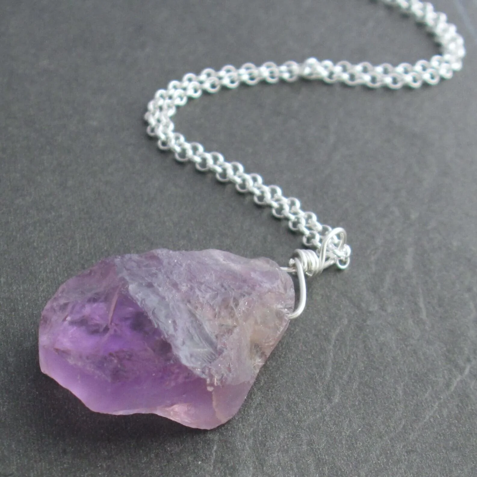 Natural Amethyst Jewelry Raw Crystal Necklaces CindyLouWho2